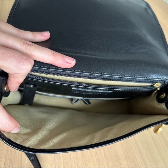 BRAHMIN Vintage Luxury Designer Leather Small Crossbody Handbag Black 9"x6"x2.5" - Picture 12 of 16